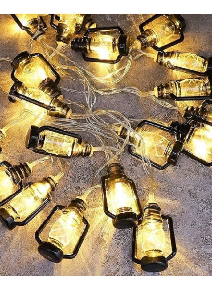 ماركة غير محددة سلسلة مصابيح ديكور بتصميم رمضاني فانوس باضاءة LED بتصميم رمضان، اصفر 3 متر  - Image 4