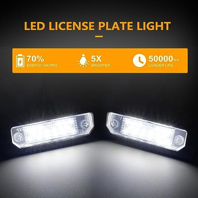 NEIFILES Led License Plate Light Tag Light Compatible With Ford Mustang 20102014 Focus Taurus 20082017 Fusion 20062012 And Flex 20092018 6500K Full White - Image 3