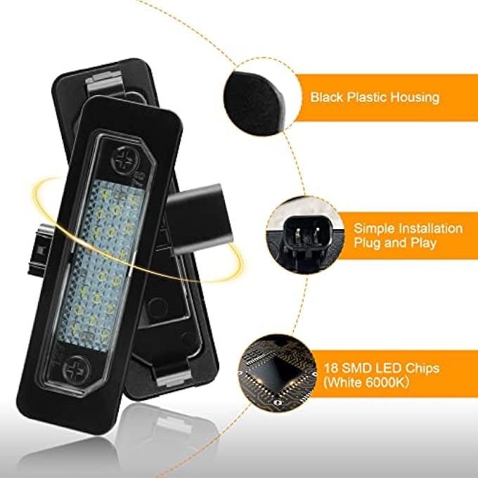 NEIFILES Led License Plate Light Tag Light Compatible With Ford Mustang 20102014 Focus Taurus 20082017 Fusion 20062012 And Flex 20092018 6500K Full White - Image 4