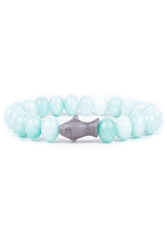 Fahlo Shark Tracking Bracelet – Track a Real Shark’s Journey – Supports Wildlife Conservation – Elastic, One Size Fits Most – on Interactive Mobile App Map – Unisex Ocean Conservation Gift (Seafoam) - Image 1