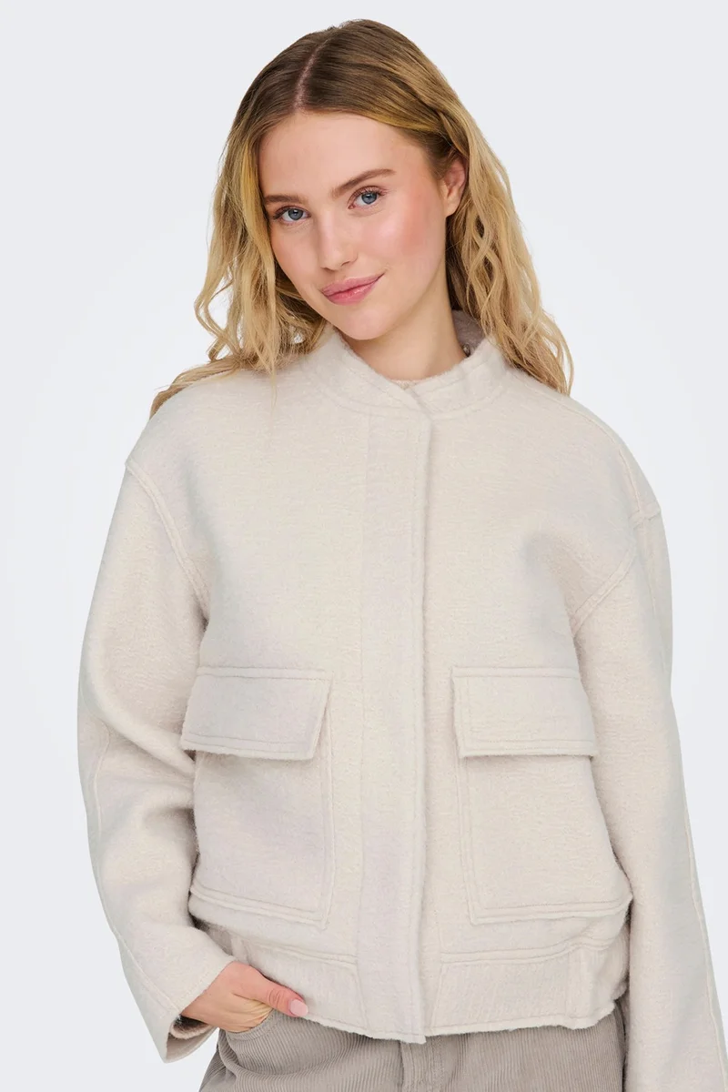 اونلي Onlsanne Regular Fit Soft Texture Bomber Jacket Women's Jacket 15335196