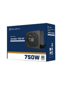 SilverStone Strider 750 EF 80 PLUS Certified 750W ATX Power Supply - Active PFC, 24/20-Pin, 2x 8/4-Pin EPS, 4x 8/6-Pin PCIe, 6x SATA, 2x 4-Pin Peripheral Connectors, Silent 120mm Fan (18dBA), 100,000 Hours MTBF, Black Lead-Free Paint | SST-ST750-EF  - Image 1
