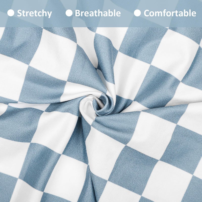DILIMI غطاء وسادة الرضاعة DILIMI، غطاء قابل للإزالة ومرن لوسائد الرضاعة، غطاء ناعم للغاية ومريح للبنات والأولاد، مربعات زرقاء - Image 2