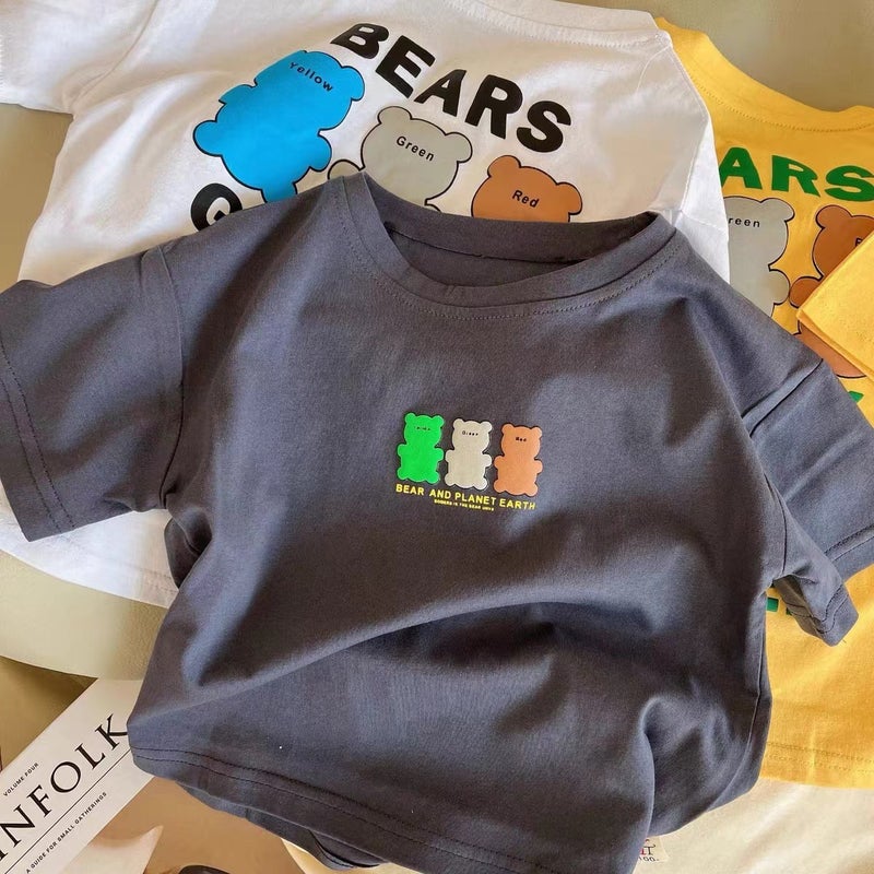 100% Cotton Children'S T-Shirt Cute Cute Cute Baby Cartoon Short Sleeve 2024 Summer Medium And Small Children Boys And Girls Shirt - Image 1