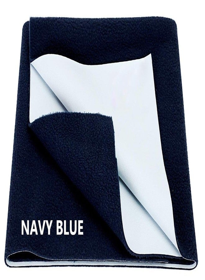 ATOOTFUSION Anti-Pilling Fleece Extra Absorbent Instant Dry Baby Sheet | Waterproof Baby Bed Protector | Soft & Changing Mat (Dark Blue + Light Green, Large, 140 cm x 100 cm (Pack of 2)) - Image 2