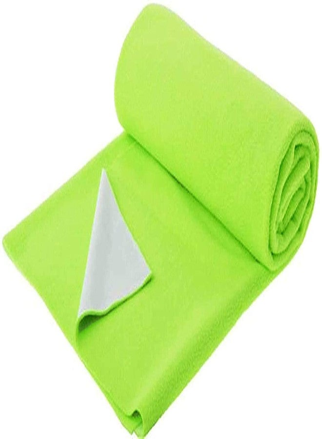 ATOOTFUSION Anti-Pilling Fleece Extra Absorbent Instant Dry Baby Sheet | Waterproof Baby Bed Protector | Soft & Changing Mat (Dark Blue + Light Green, Large, 140 cm x 100 cm (Pack of 2)) - Image 3