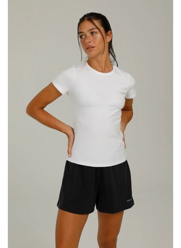 LUMBERJACK - Basic Modal C Neck White Women's Short Sleeve T-Shirt W-CT131 - Image 1