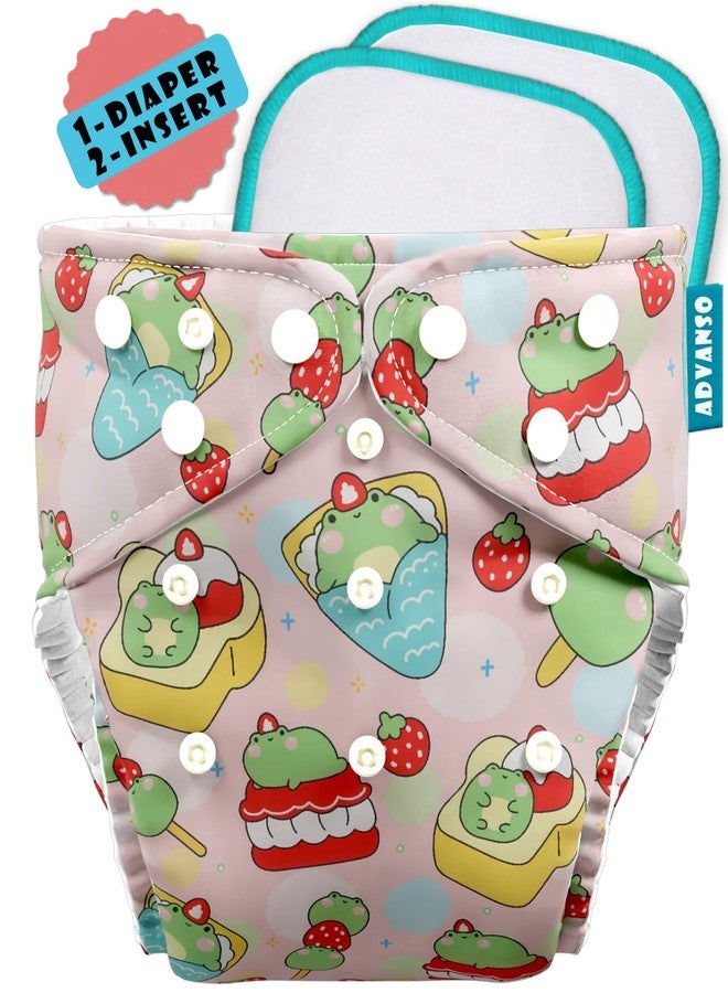 Advanso Leakage Proof cloth diapers for babies, high absorbent 1 reusable diaper 2 insert pad combo pack washable cloth diaper free size 5-18kg adjustable pocket cover 56 - Image 1