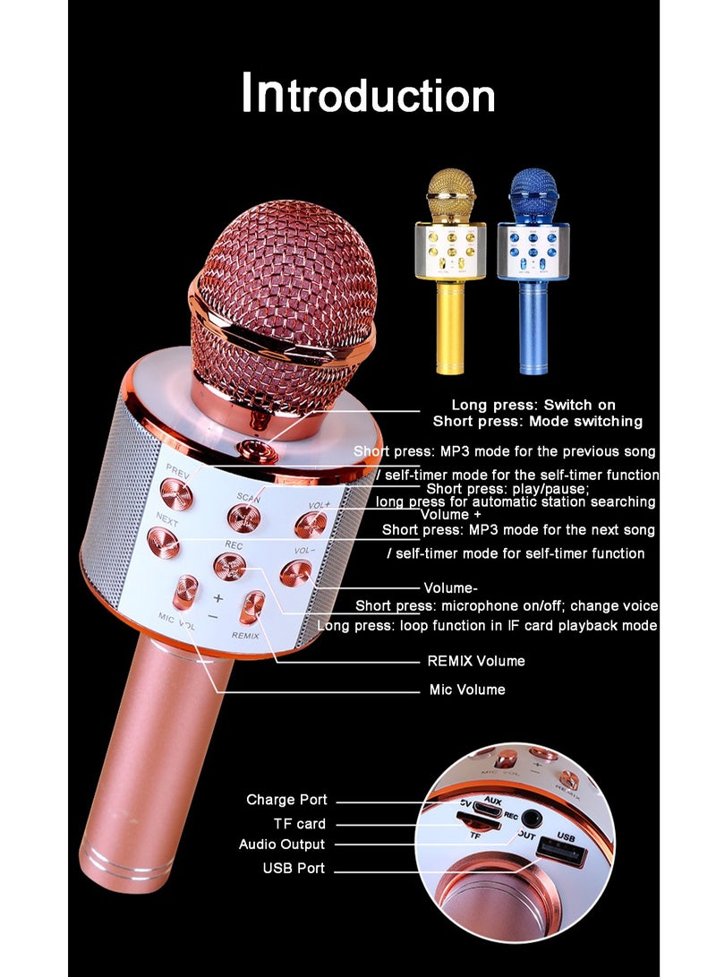 ميكروفون لاسلكي للغناء، ميكروفون كاريوكي ميكروفون كاريوكي بلوتوث ميكروفون للغناء للكبار والأطفال - Image 4