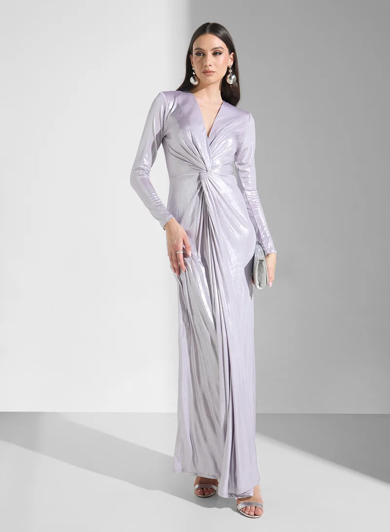 Golden Apple Metallic Long Sleeve Dress