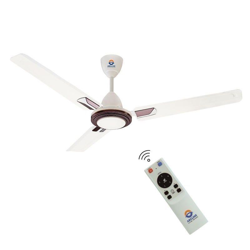 ARCLINE Ecotone 1200mm Ceiling Fan with Remote 5Star BEE rated BLDC High Air Delivery up to 65 Power Saving Fan Energy Saving 3 Year Warranty by Brand Color BiancoDeep Brown