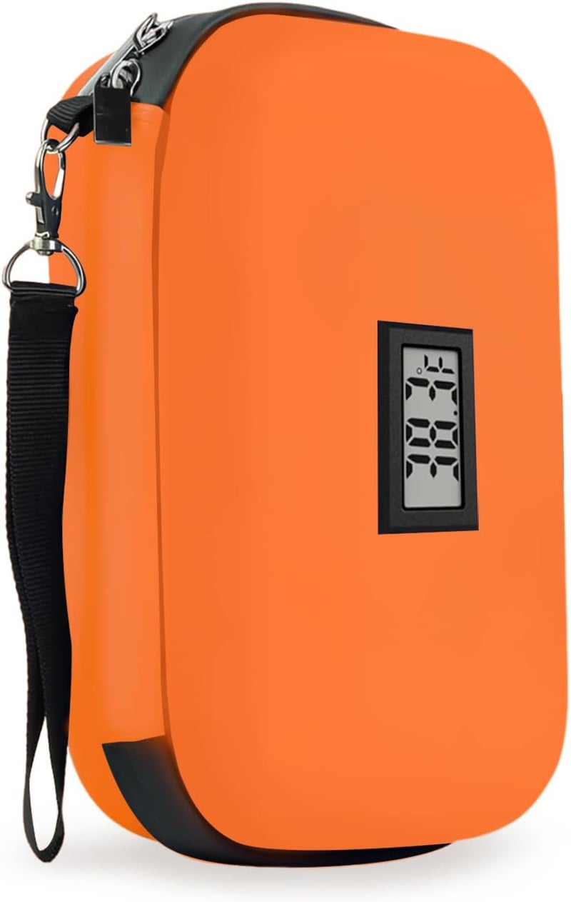 Verifine Insulin Cooler Travel Case 2  180g TSA Approved Ice Packs Refrigerated Medicine Case with Temperature Display Orange - Image 1