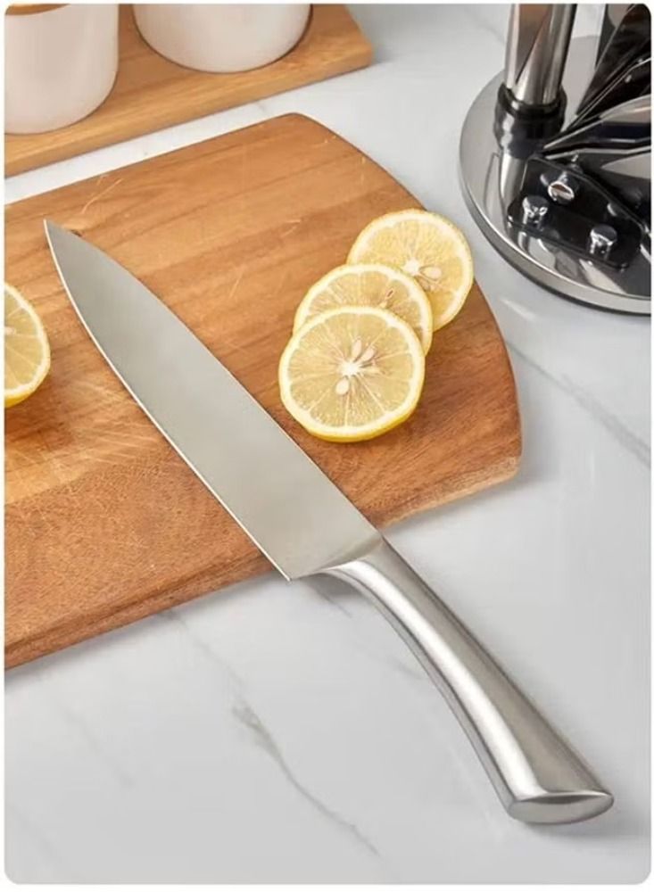 Dream Zone 8-Piece Knife Set With Rotating Stand Silver - Image 3