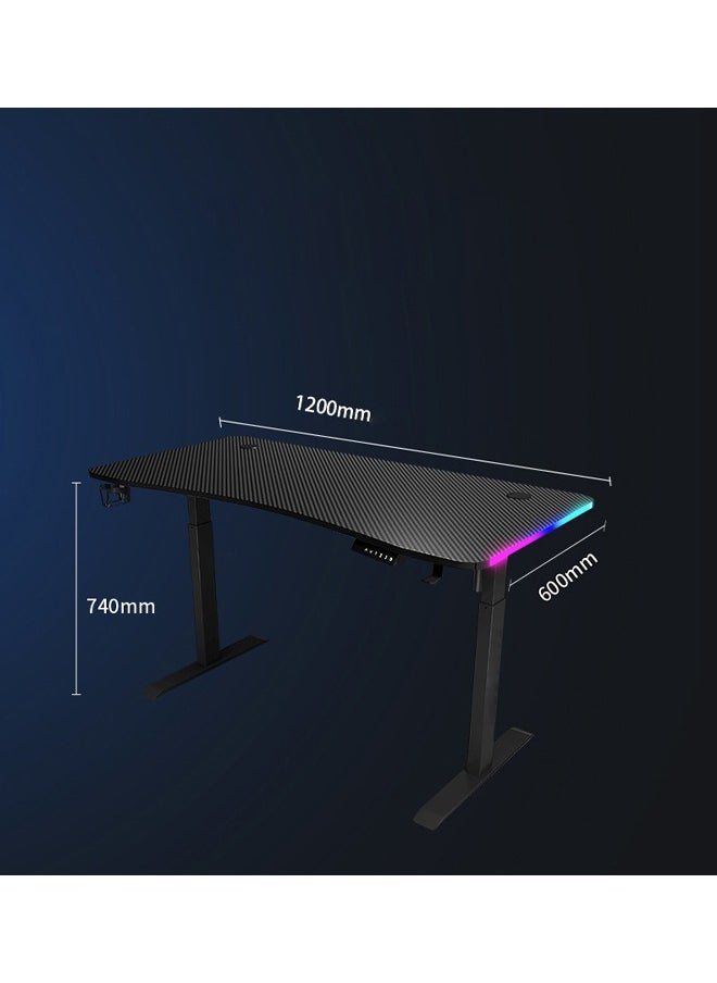 مكتب ألعاب متعدد الوظائف بارتفاع قابل للتعديل مع أضواء LED RGB، جهاز تحكم عن بعد لاسلكي، حامل مقبض، حامل أكواب، مقبس USB وخطاف سماعة رأس 120 سم - pzsku/ZDB4F9CC4D9AA32D72394Z/45/_/1722595419/b998ed87-bff1-4ad6-9178-13bf1fe1646b