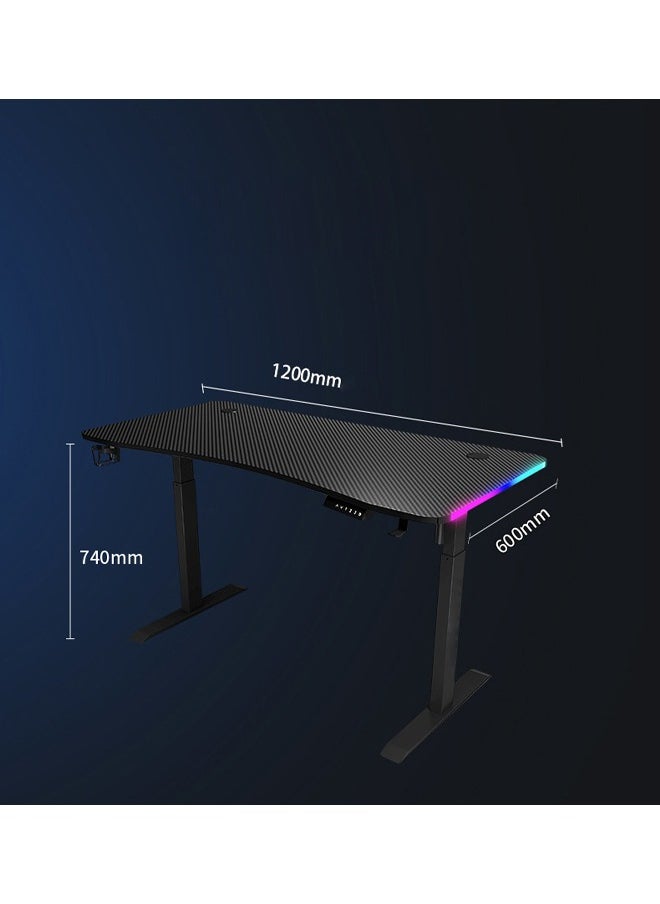 NKX Multifunctional Adjustable Height Gaming Desk with RGB LED Lights, Wireless Remote, Handle Rack, Cup Holder, USB Socket and Headphone Hook 120 CM  - Image 2