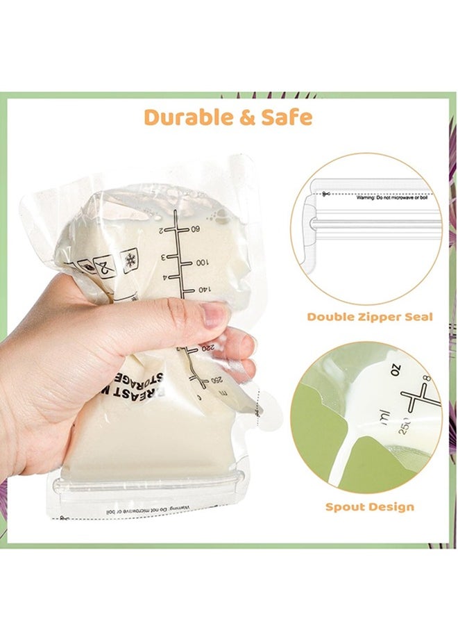 Bebiland 30 Piece 250 Ml Disposable Breast Milk Storage Bags With Pour Spout For Breastfeeding No-Leak Milk Freezer Storage Pouches  - Image 5