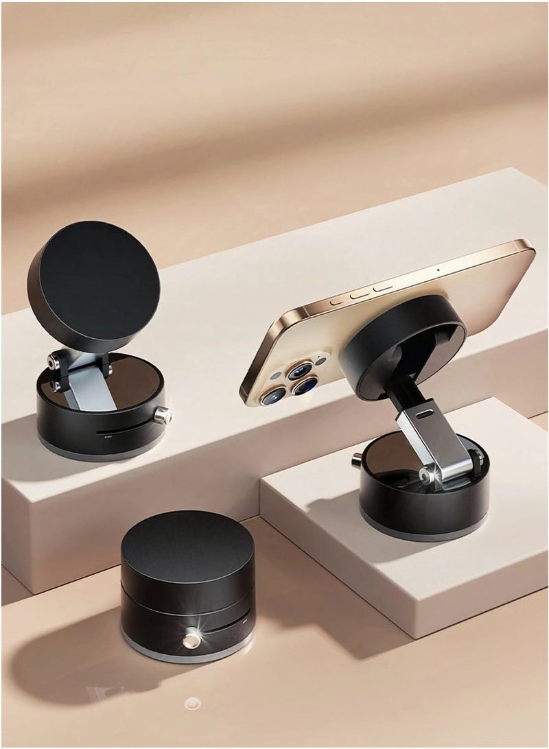Arabest Vacuum Magnetic Phone Holder, Suction Cup Phone Mount, Foldable Strong Magnetic Cell Phone Holder for Car/Gym/Mirror/Smooth Surface, Compatible with Magsafe iPhone  - Image 1