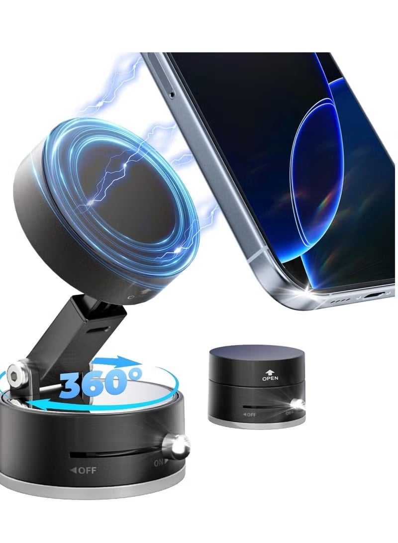 Arabest Vacuum Magnetic Phone Holder  Car Mobile Holders, Suction Cup Phone Mount, Foldable Strong Magnetic Cell Phone Holder for Car/Gym/Mirror/Smooth Surface, Compatible with Magsafe iPhone - Image 1