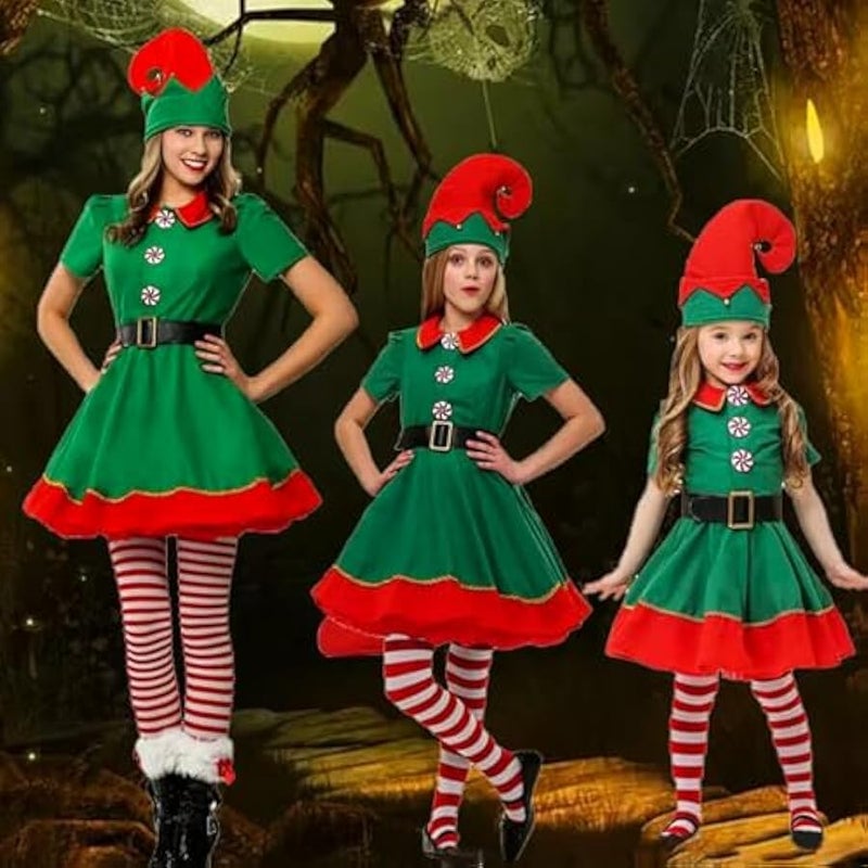 Loquat Elf Costume Set -  Sweater and Elf Hat Xmas Elf Outfit for  Party for Kids and Adults - Image 3