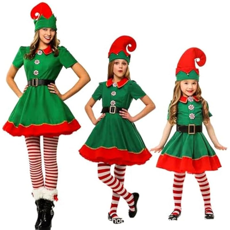 Loquat Elf Costume Set -  Sweater and Elf Hat Xmas Elf Outfit for  Party for Kids and Adults - Image 2