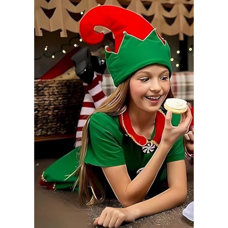 Loquat Elf Costume Set -  Sweater and Elf Hat Xmas Elf Outfit for  Party for Kids and Adults - Image 4