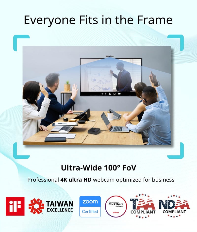 AVerMedia PW515 4K Ultra HD Business Webcam with Microphone for PC/Desktop/Laptop/Mac, with AI Auto Framing for Streaming, Meeting, Video Calls, Sony Sensor, Works with Teams, Zoom, Google Meet, OBS - Image 3