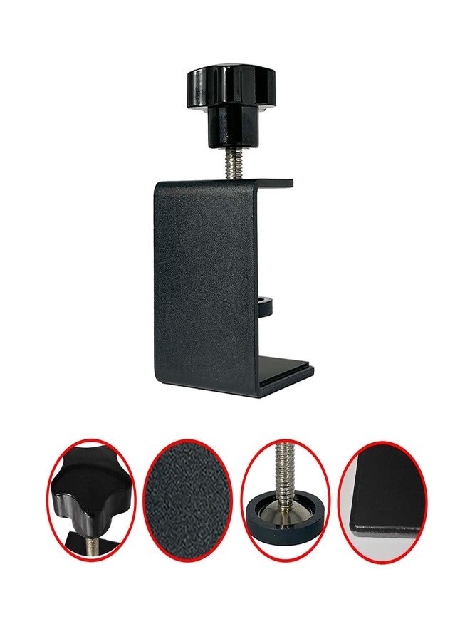 مشابك Jhanw C-Clamp شديدة التحمل، عبوة من قطعتين، مشابك معدنية للألواح، مشابك نجارة، مشبك قابل للتعديل على رف المكتب لتمديد المكتب - Image 5