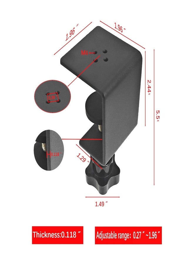 مشابك Jhanw C-Clamp شديدة التحمل، عبوة من قطعتين، مشابك معدنية للألواح، مشابك نجارة، مشبك قابل للتعديل على رف المكتب لتمديد المكتب - Image 2
