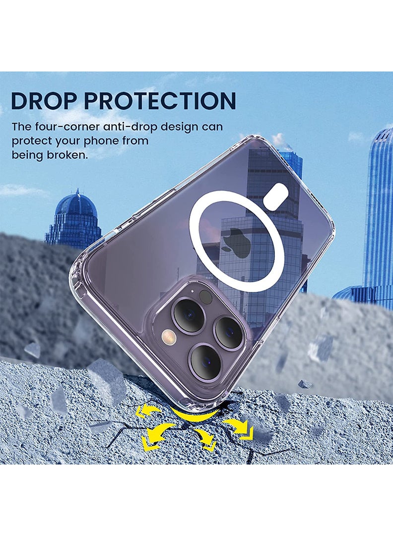 Case Up Premium Clear MagSafe Case For iPhone 14 Pro Max [Compatible with MagSafe] Anti-Yellowing Slim Transparent Phone Case Protective Magnetic Cover for iPhone 14 Pro Max 6.7 Inch 2022 - Image 3