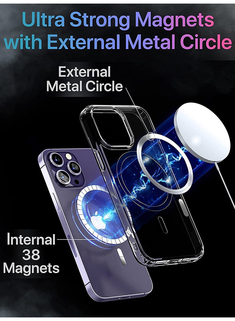 Case Up Premium Clear MagSafe Case For iPhone 14 Pro Max [Compatible with MagSafe] Anti-Yellowing Slim Transparent Phone Case Protective Magnetic Cover for iPhone 14 Pro Max 6.7 Inch 2022 - Image 5