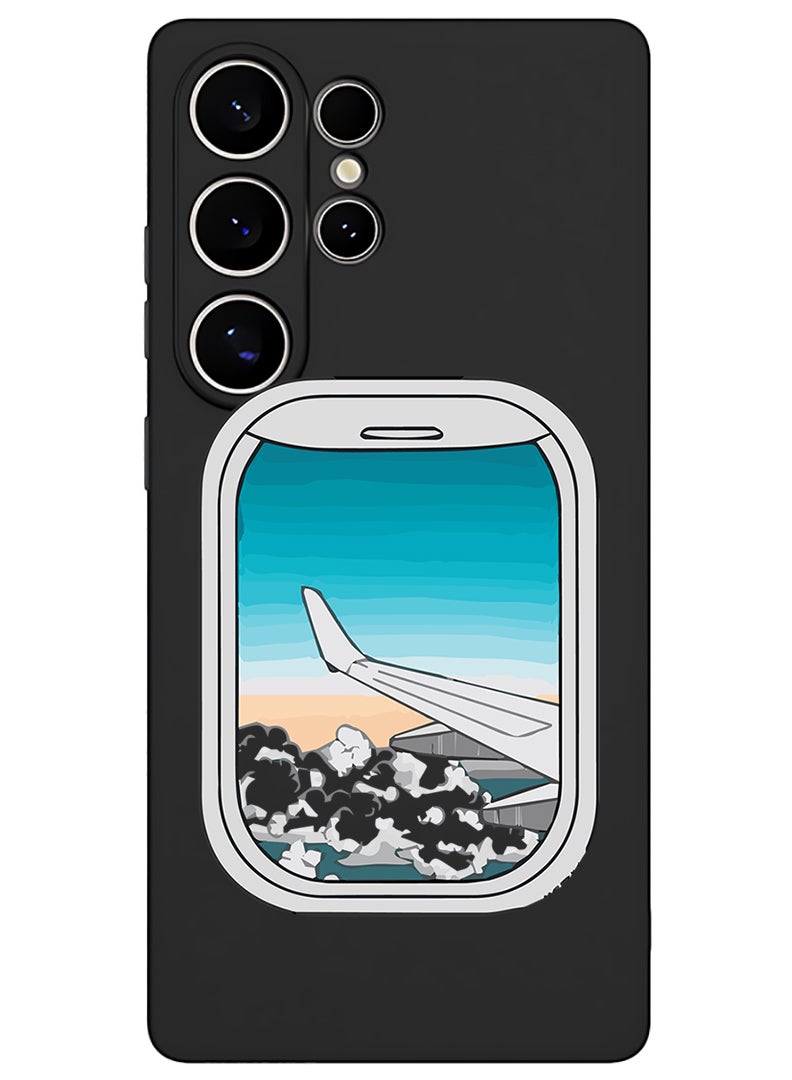 Theodor Protective Slim Fit Case Liquid Silicone Cover with Full Body Protection Anti-Scratch Shockproof Case For Samsung Galaxy S25 Ultra (Black) - Window-01 - Image 1