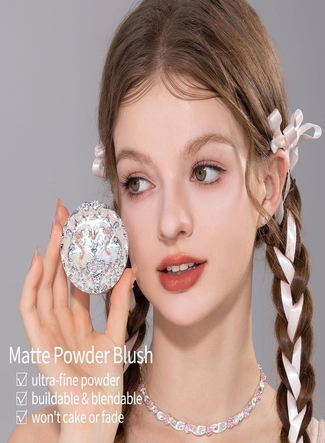 Flower Knows بلوش زهرة تعرف بجمال البجعة، لمسة نهائية غير لامعة، بودرة بلوش قابلة للبناء والمزج للخدين، بودرة تثبيت مضغوطة، توهج طبيعي لجميع درجات لون البشرة (01 بجعة نيفيوس، 5 جرام) - Image 5