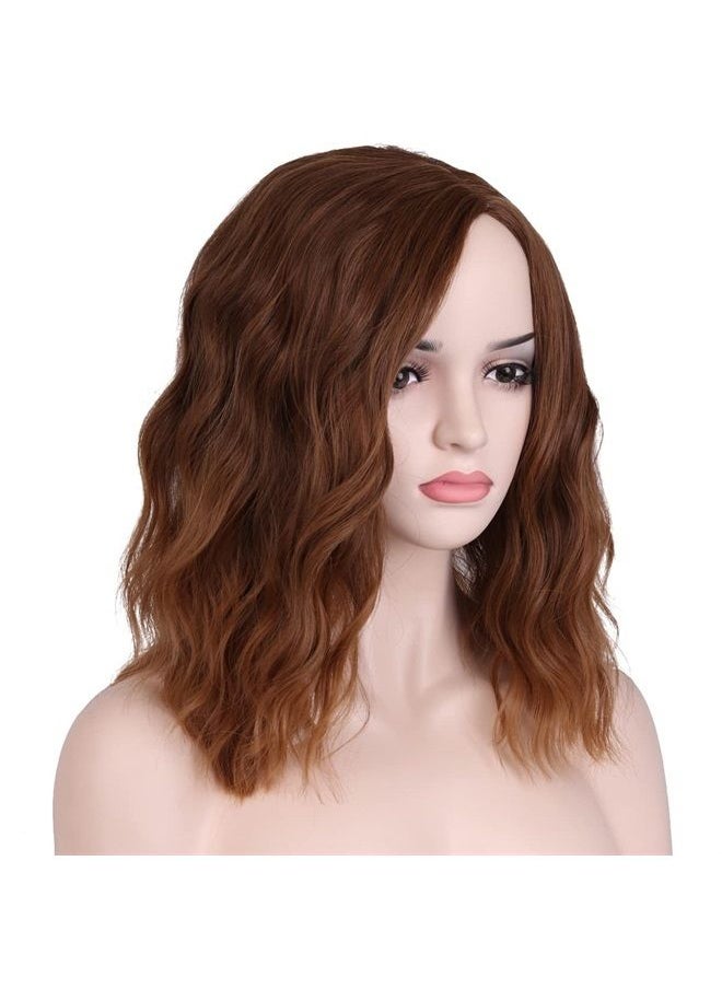 MAGQOO Brown Wig Ombre Brown Wig Brown Bob Wig Brown Wigs for Women Short Curly Wavy Brown Wigs Synthetic Cosplay Costume Wigs  - Image 2
