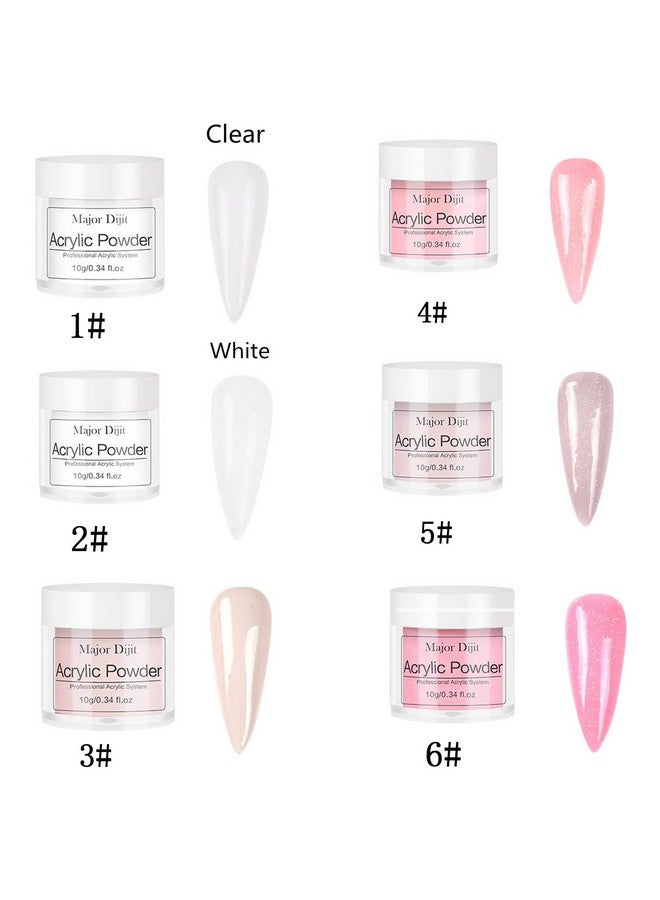 DOUBORQ Acrylic Nail Kit With Liquid Monomer,6Colors Acrylic Powder,Uv Lamp Acrylic For Beginners With Everything Nail Supplies (White) - Image 3