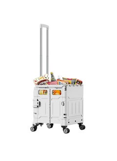 Home Smart Home Smart Folding Shopping Cart With 4 Wheels Includes Premium Features Durable And Lightweight For Picnics Groceries Storage Office Luxury Edition (Gray)  - Image 1