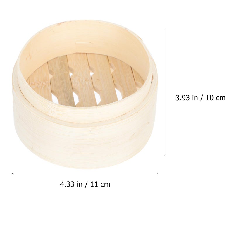 10cm Small Bamboo Steamer Basket With Lid For Dumplings Baozi Food Grade Natural Kitchen Home Use - Image 3