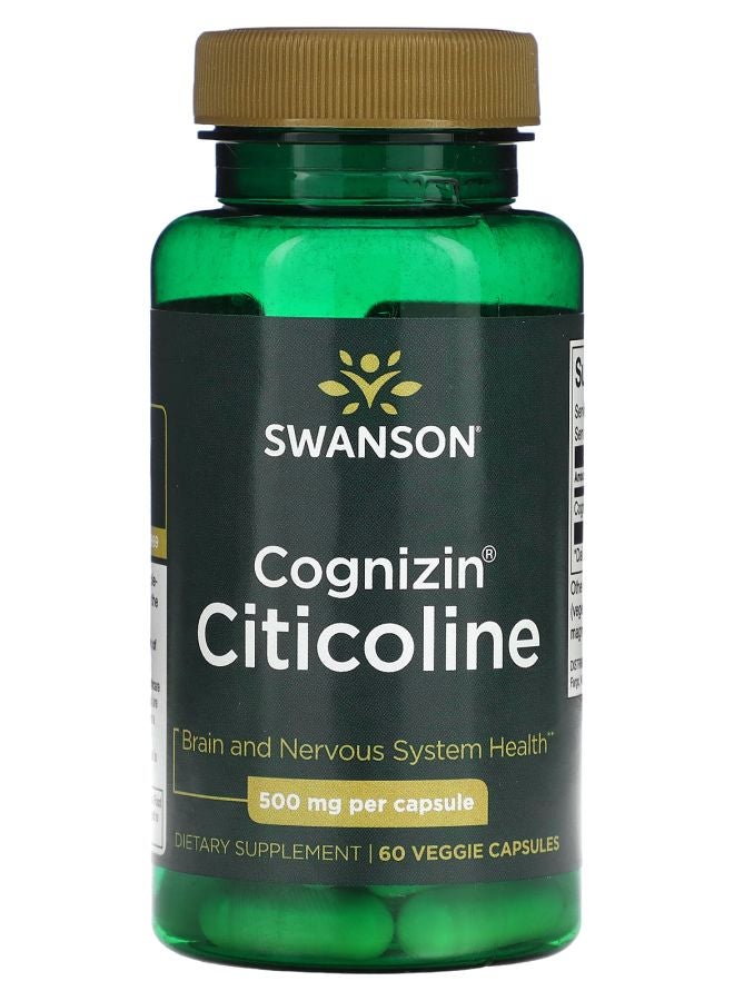 Cognizin Citicoline 500 mg 60 Veggie Capsules