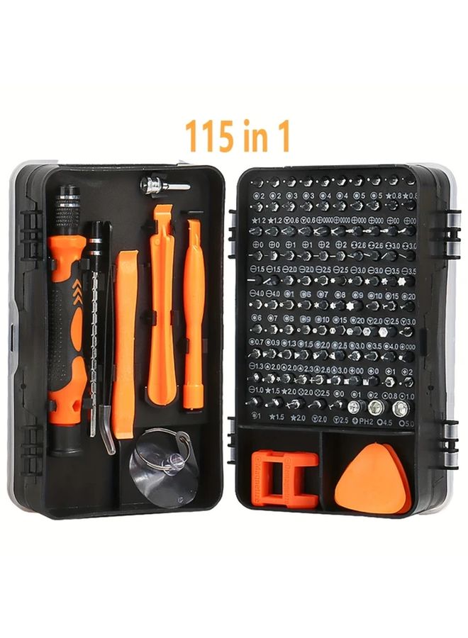 Orange 115 In 1 Precision Screwdriver Set Electronics Repair Tool Kit Magnetic Bit - Image 1