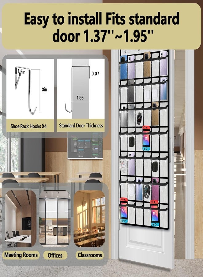 PAULONE Numbered Classroom Pocket Chart, Cell Phone Calculator Holder for Classroom Storage, Small Items Miscellaneous Closet Organiser, Wall Door Hanging Organiser-42 Pockets (42-White) - Image 5