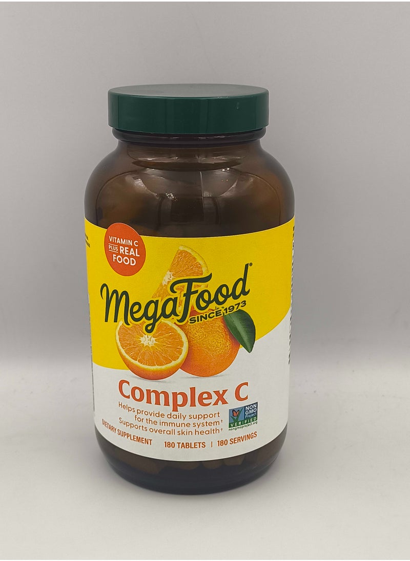 MegaFood MegaFood Complex C - helps provide daily support for the immune system supports overall skin health.180 tablets / 180 per servings.  - Image 1