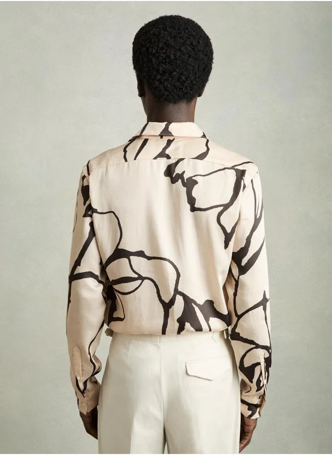 REISS Ls Abstract Painted Print Shirt