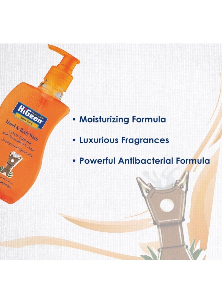 HiGeen Antiseptic Hand & Body Wash With Pump Wavy Oud 500 ml (Twin Pack) - Image 2