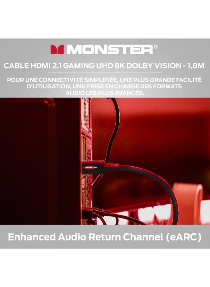Monster UHD HDMI Cable 8K Dolby Vision HDR 48Gbps Gaming Hdmi Cable, 1.8 Meter - Image 5