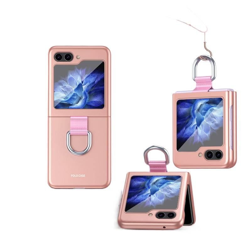 Protective Case | Drop Protection | Skin Feel | Rose Gold | PC | Shockproof Cover for Samsung Galaxy Z Flip 5 - Image 1