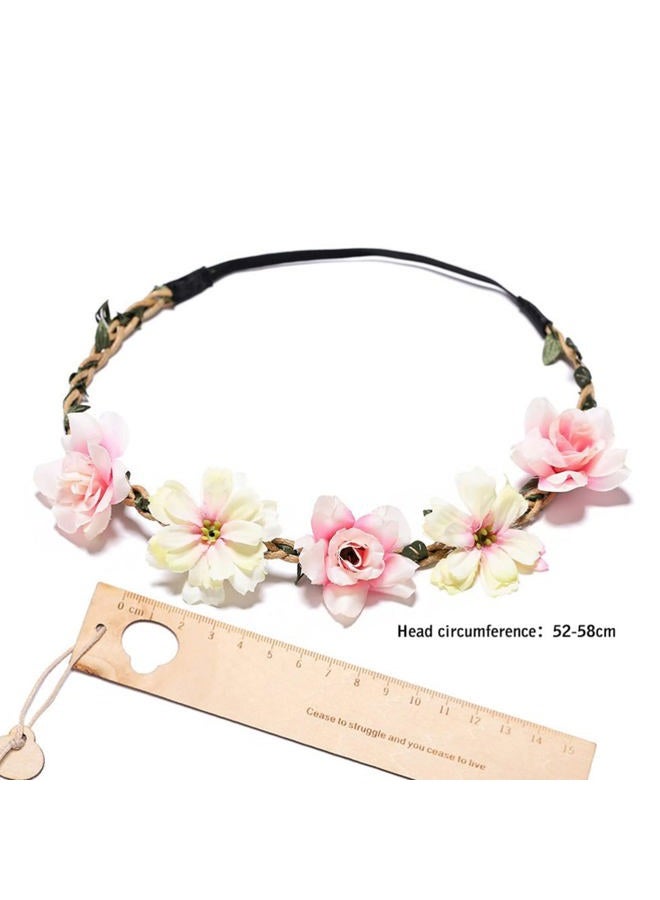 AUOCATTAIL MDRTIRIM 6 Pcs Girl Boho Flower Headband Hair Rose Gesang Wreath Floral Crown Fairy Headpiece Wedding Tour Festival Photos Accessories for Women Kids - Image 3