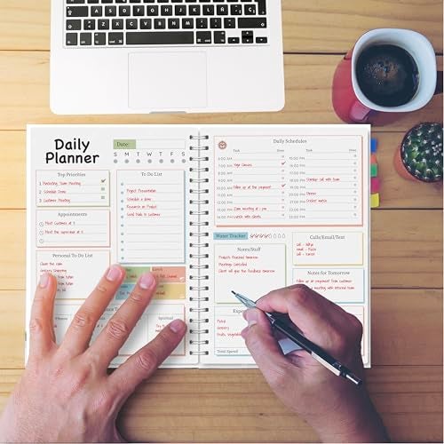 Papboo A5 Hardcover, Hardbound Cute Undated Daily Planner For 3 Months, Schedule Your Day, Manage To-do List, Goals Tracker,Wellness Tracker,With cool Sticker sheet (Boss Vibe) - Image 2