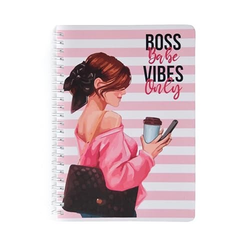 Papboo A5 Hardcover, Hardbound Cute Undated Daily Planner For 3 Months, Schedule Your Day, Manage To-do List, Goals Tracker,Wellness Tracker,With cool Sticker sheet (Boss Vibe) - Image 1