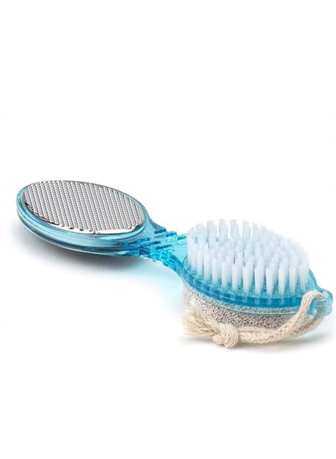 DecorRack أداة مجموعة باديكير 4 في 1 مع حجر الخفاف للأقدام، فرشاة تنظيف أظافر اليد والقدم، ملف معدني ولوح صنفرة، مجموعة باديكير باديكير لإزالة الكالو والذرة (عبوة واحدة) - Image 2