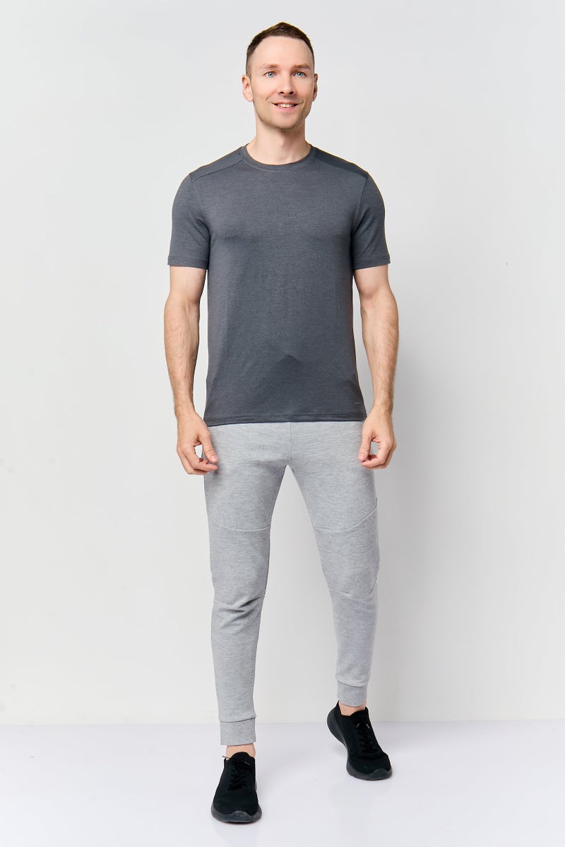 MOTION Men Sportswear Fit Short Sleeve Outdoor T-Shirt, Dark Grey - Image 2