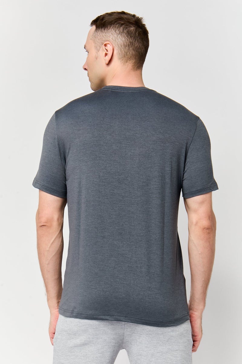 MOTION Men Sportswear Fit Short Sleeve Outdoor T-Shirt, Dark Grey - Image 4